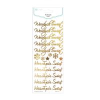 NAKLEJKI AŻUROWE - WESOŁYCH ŚWIĄT 16 SZT ZŁOTE DPNK-114 DP CRAFT