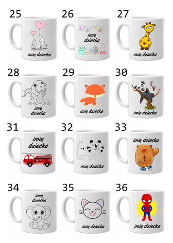 KUBEK Z NADRUKIEM PREZENT DLA CHŁOPCA DZIEWCZYNKI DZIECKA URODZINY WZORY na Arena.pl