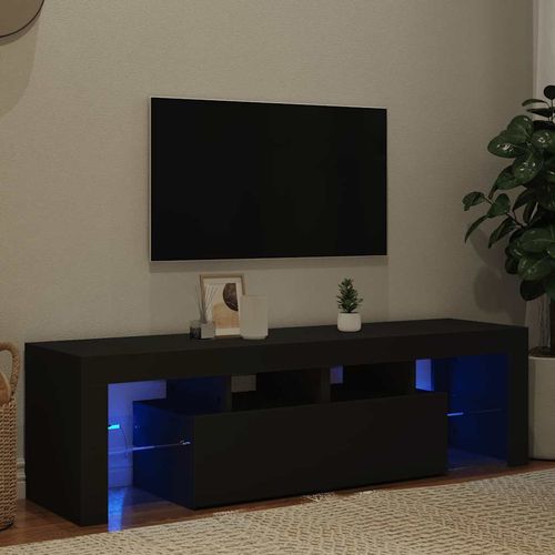 Szafka pod TV z oświetleniem LED, czarna, 140x36,5x40 cm na Arena.pl