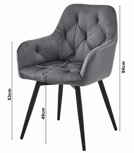 Krzesło JORK360 - aksamit srebrno-szary / nogi czarne x 1 na Arena.pl