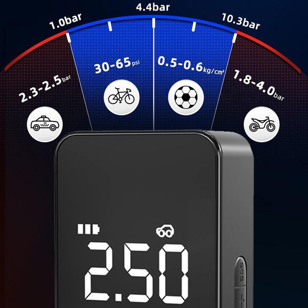 BEZPRZEWODOWA POMPKA ELEKTRYCZNA KOMPRESOR SAMOCHODOWY ROWEROWY 6000 zdjęcie 9