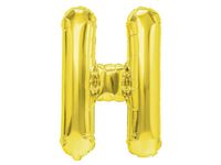 Balon foliowy „litera H”, złota, 40 cm [balon na powietrze]