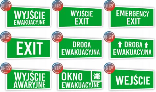 Tabliczka ewakuacyjna informacyjna z nadrukiem 20x10 cm exit na Arena.pl