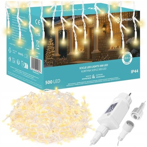 SOPLE 500 LED LAMPKI ZEWNĘTRZNE 22,5m PILOT FLASH GIRLANDA ŚWIETLNA KURTYNA na Arena.pl