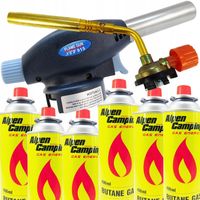 PALNIK GAZOWY Z PIEZOZAPALARKĄ LUTOWNICA OPALARKA +6 x GAZ KARTUSZ