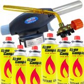 PALNIK GAZOWY Z PIEZOZAPALARKĄ LUTOWNICA OPALARKA +6 x GAZ KARTUSZ