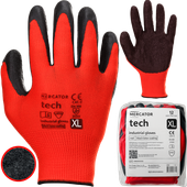 rękawice robocze mercator tech red+black latex - xl - 12 par