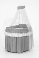 Kosz Mojżesza wiklinowy z baldachimem- Little Prince Princess antracyt