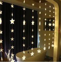 Kurtyna świetlna led z gwiazdkami ciepła biel z pamięcią