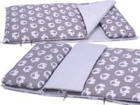 ŚPIWOREK do przedszkola pościel BOBO bawełna szary w słonie i paseczki