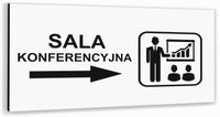Tabliczka informacyjna BIAŁA aluminiowa SALA KONFERENCYJNA dowolny NAPIS