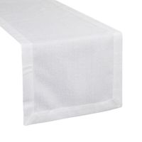 Bieżnik zdobiony kantą STELLA 40X140 biały