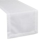 Bieżnik zdobiony kantą STELLA 40X140 biały