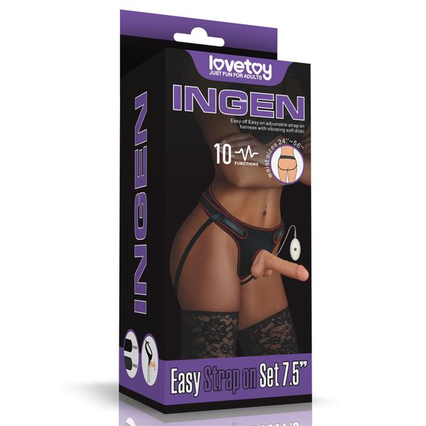 Vibrating Easy Strapon Set 7.5'' zdjęcie 1