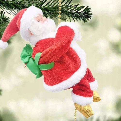 WSPINAJĄCY SIĘ MIKOŁAJ 20 cm PO LINIE 100CM Z MELODYJKA NA ŚWIĘTA na Arena.pl