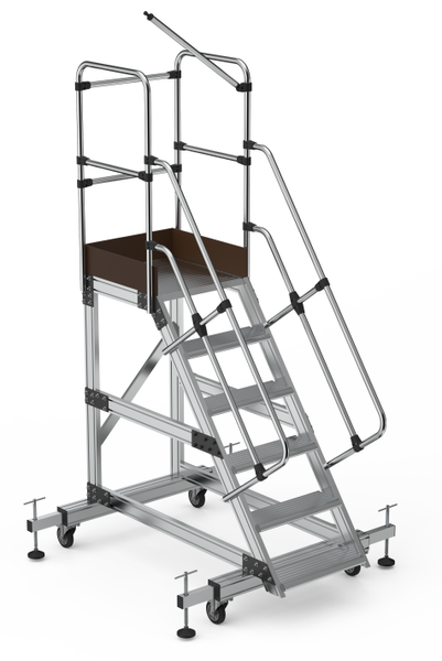Drabina magazynowa podest jezdny HIGHER 87PRO 8705 5 stopni + podest zdjęcie 1