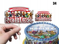 TOPPER NA TORT ozdoba dekoracja urodziny torcik ROBLOX GRY GRA BAJKI
