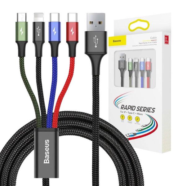 kabel usb baseus fast 4w1 2xusb-c / lightning / micro 3,5a 1.2m zdjęcie 7