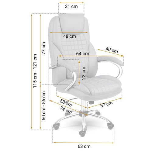 Fotel biurowy Sofotel Batory - jasno szary na Arena.pl