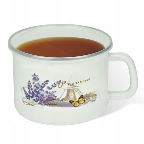 KUBEK DO MLEKA 14 CM EMALIOWANY Z POKRYWKĄ MŁYN na Arena.pl