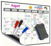 PLANER NA LODÓWKĘ MIESIĘCZNY Kalendarz magnetyczny Tablica + Gąbka MARKERY