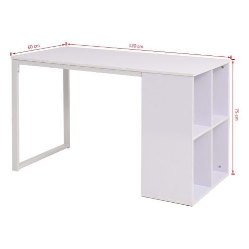 BIURKO 120x60x75cm Z PÓŁKAMI BIAŁE na Arena.pl