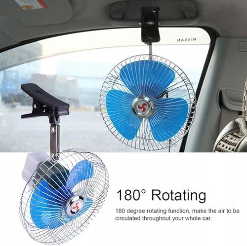 MOCNY WENTYLATOR WIATRAK SAMOCHODOWY 12V DO AUTA NA KRATKĘ KLIPS ŚRUBY na Arena.pl
