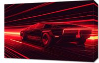 Obraz 60x40cm Prędkość w Czerwonym Neonie