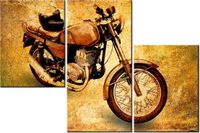 60 90CM OBRAZ 3 ELEM KLASYCZNY MOTOCYKL ŚCIENNY DRUK PŁÓTNO