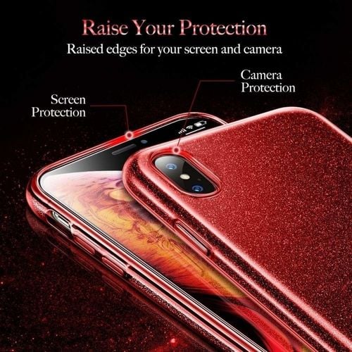 Etui Xiaomi Redmi 8A Brokat Glitter Czerwone na Arena.pl