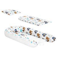 Zestaw kokon niemowlęcy materacyk i poduszka 94x53 cm miś i lis