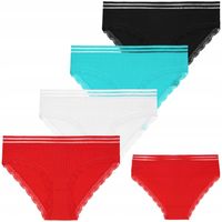 Majtki Figi Damskie Bawełniane Modne Wykończeniem Koronkowym MORAJ 4-PAK XL
