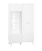 Nowoczesna Witryna 2- Drzwiowa 2D 90 cm Biały Połysk SIKKO ML