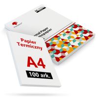 Papier Termiczny Biurowy Biały do Drukarek Termicznych A4 100 Arkuszy Ryza
