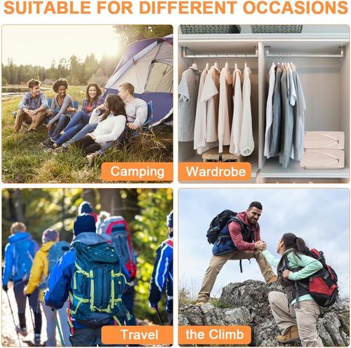 Zestaw 4 Organizerów Podróżnych do Walizki Beżowe Wodoodporne Torby Nylon na Arena.pl