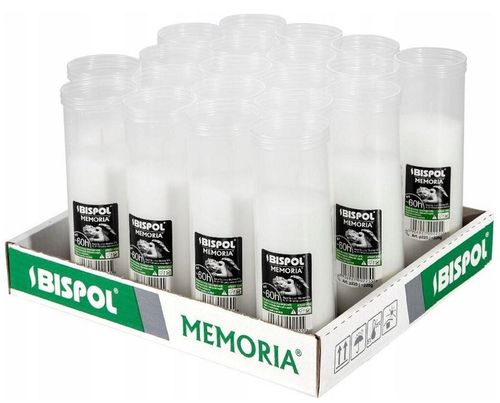 Wkłady do zniczy parafinowe Bispol 60h palenia wysokość 18 cm - 20 szt na Arena.pl