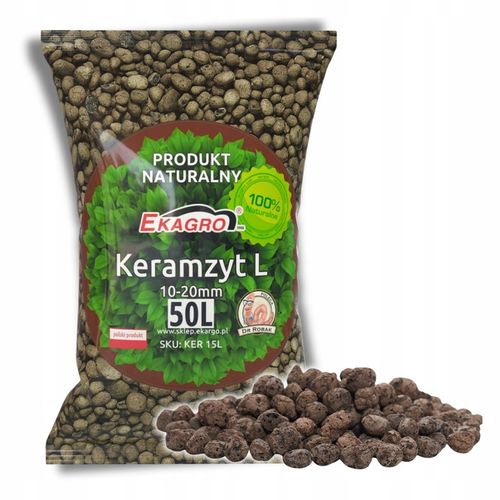 Keramzyt Ogrodniczy 50L 10-20 mm 15KG Drenaż do Warzyw Roślin na Arena.pl