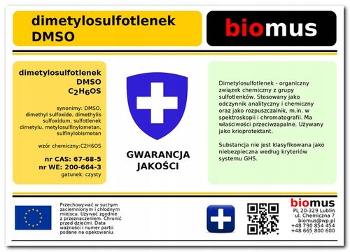 BIOMUS DMSO Dimetylosulfotlenek 500ml 0,5l szkło na Arena.pl