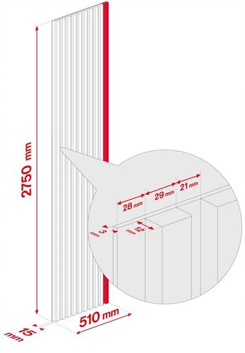 LAMELE ŚCIENNE DĄB RIVIERA NA PŁYCIE HDF CZARNEJ 510x2750mm na Arena.pl