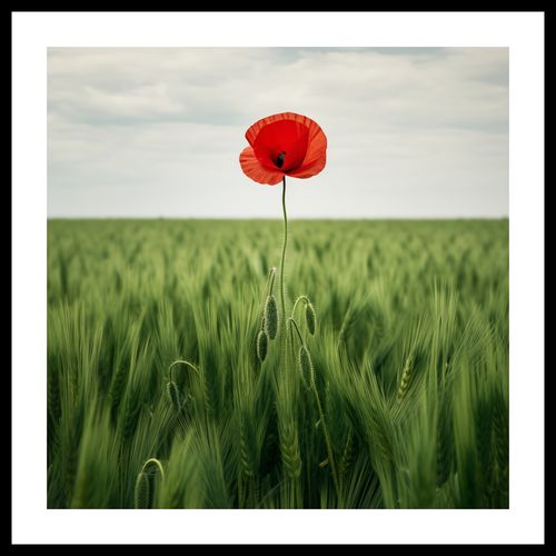 Plakat 40x40cm Samotny Mak na Polu na Arena.pl