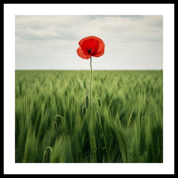 Plakat 40x40cm Samotny Mak na Polu zdjęcie 3