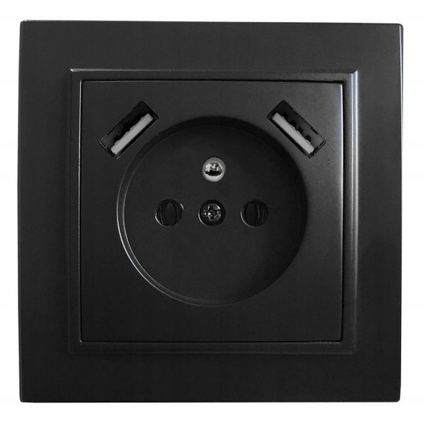 QUADRA GNIAZDKO Z BOLCEM 2X USB DO RAMEK 230V 2.1A zdjęcie 2