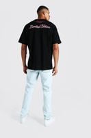 T-SHIRT MĘSKI BAWEŁNIANY OVERSIZE Z NADRUKIEM MIŚ I NAPISY BOOHOO L