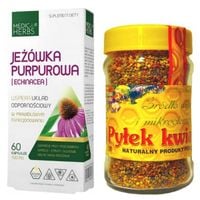 Zestaw Jeżówka purpurowa 60 kapsułek Medica Herbs i Pyłek kwiatowy 200g Karpacki Miś
