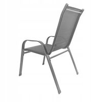 WYGODNE METALOWE NOWOCZESNE KRZESŁO OGRODOWE TARAS BALKON MINORKA SZARE