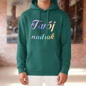 Bluza z kapturem tropikalna zieleń z Twoim nadrukiem - Kangaroo L