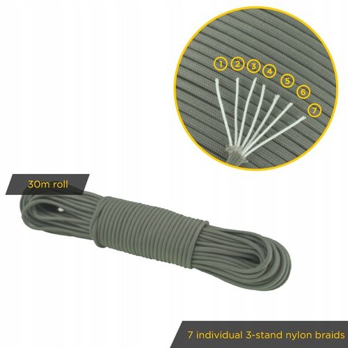 Linka EDCX 4mm Paracord 550 - (Dark Gray, 30 m) na Arena.pl