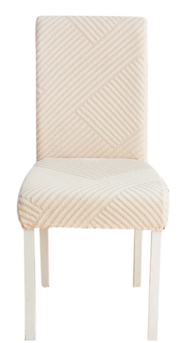 Pokrowiec Na Krzesło Ecru Żakard Prążki na Arena.pl