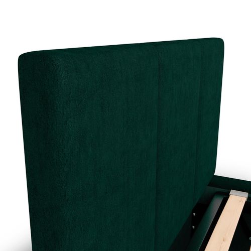 ŁÓŻKO POJEDYNCZE 90x200cm ŁÓŻKO TAPICEROWANE Z POJEMNIKIEM BUTELKOWA ZIELEŃ na Arena.pl