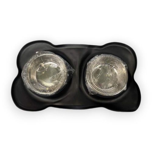 Miska Na Karmę Dla Psa Kota Podwójna 2X400Ml Czarn na Arena.pl